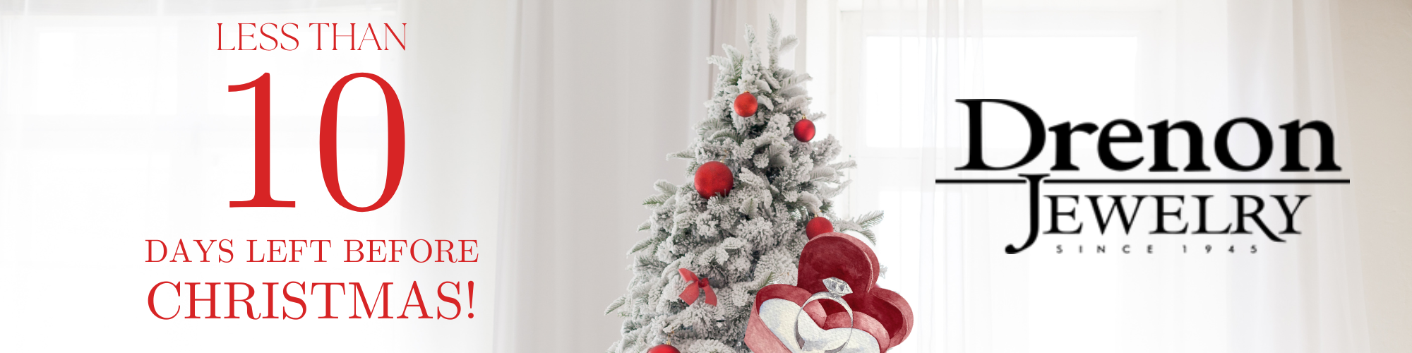 A graphic of a Christmas Tree saying less than 10 days until Christmas