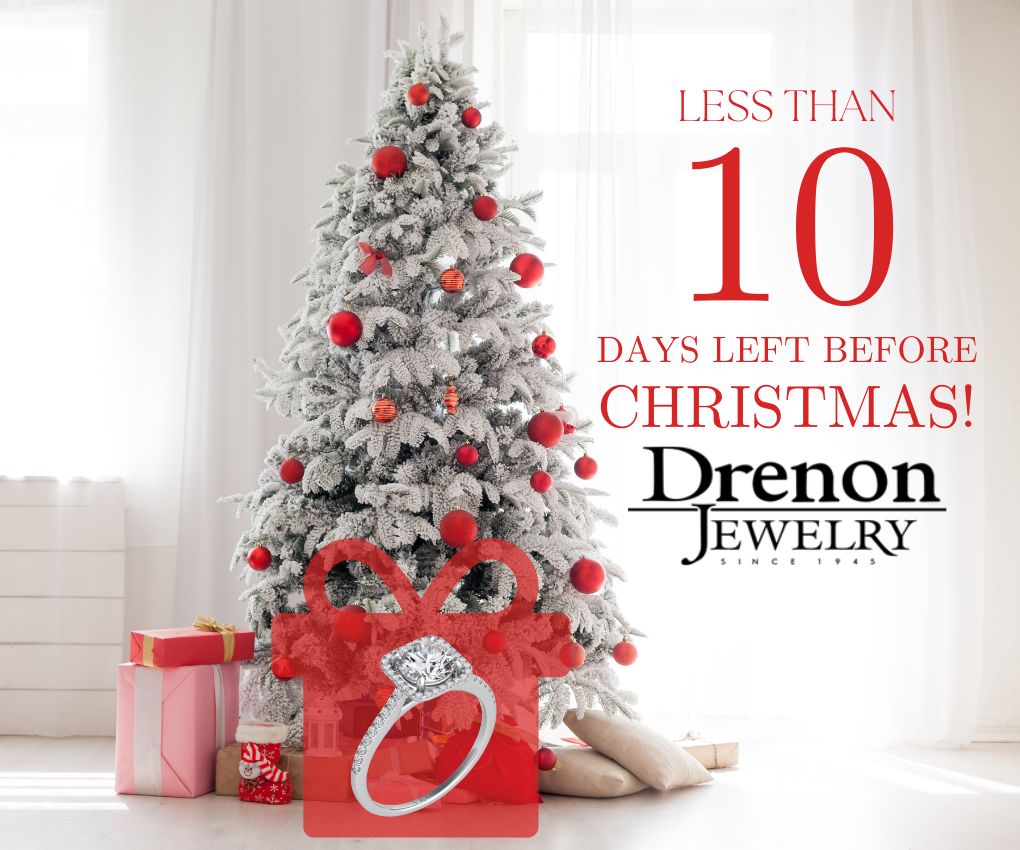A graphic of a Christmas Tree saying less than 10 days until Christmas