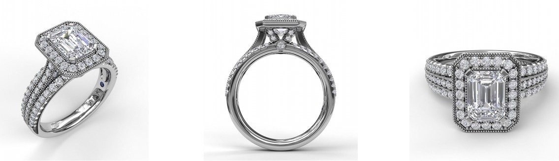 art deco engagement rings from fana’s halo collection