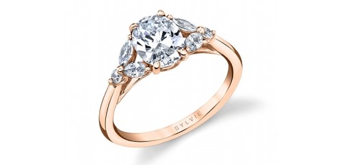 cluster three stone ring from sylvie