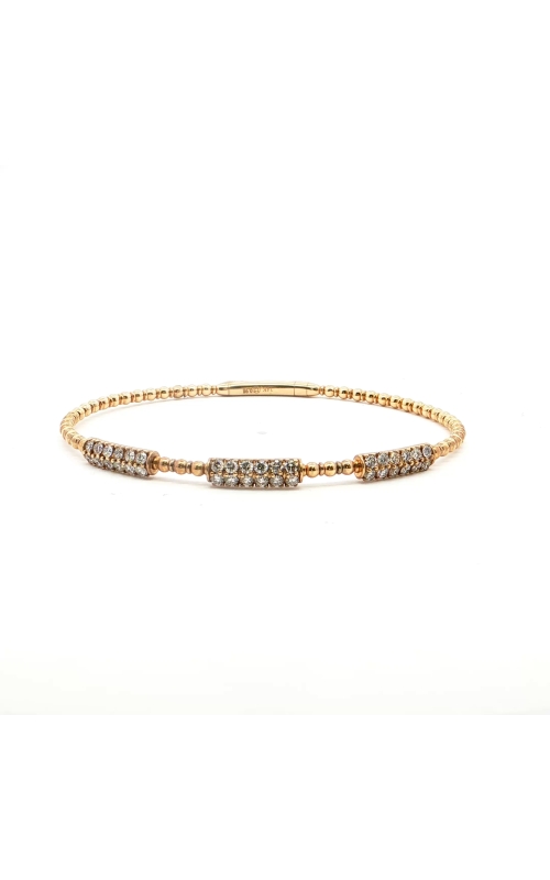 Yellow Gold and Diamond Beaded Bangle