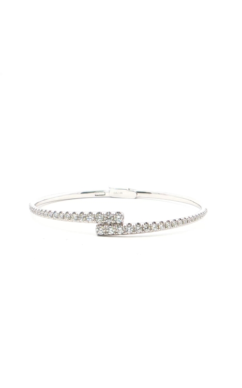 White Gold and Diamond Overlapping Bangle