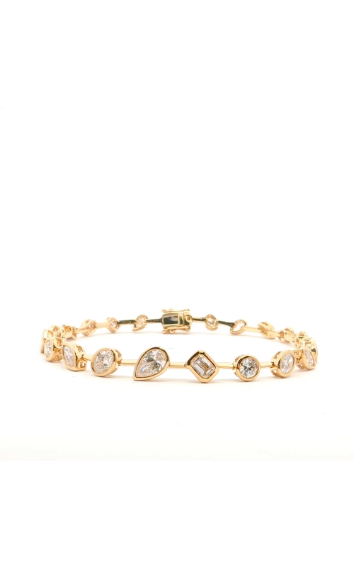 Yellow Gold Multi-Cut Diamond Bezel Bracelet