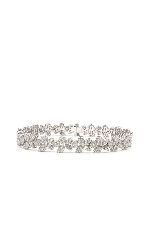 White Gold and Diamond Floral Cluster Bracelet