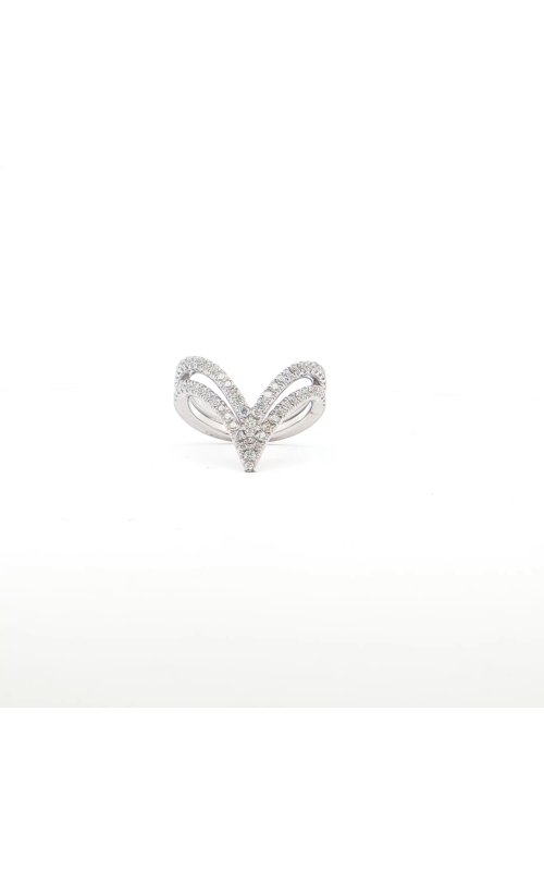 White Gold Diamond Set Chevron Cocktail Ring