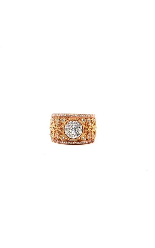 Yellow Gold and Diamond Scrolled Cocktail Ring