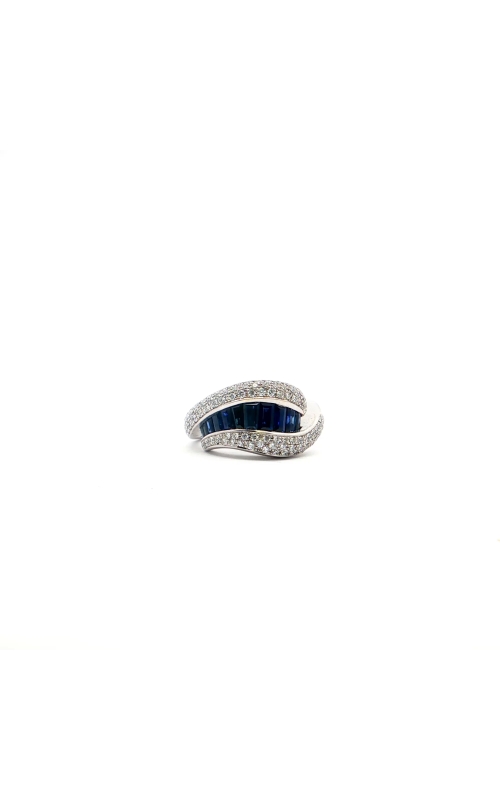White Gold Diamond and Channel Set Sapphire Cocktail Ring