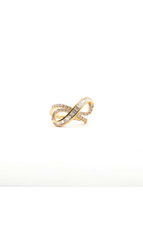 Yellow Gold and Baguette Diamond Infinity Ring