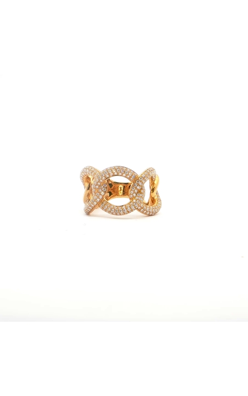 Yellow Gold Diamond Set Chain Ring