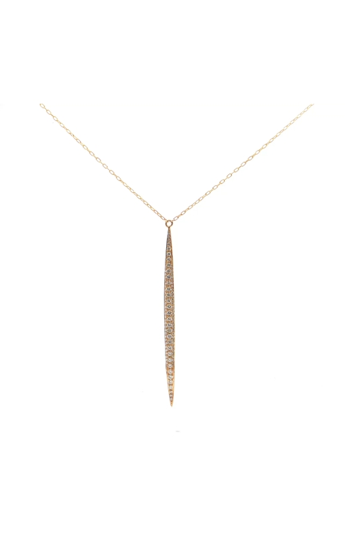 Yellow Gold and Diamond Leaf Pendant Necklace