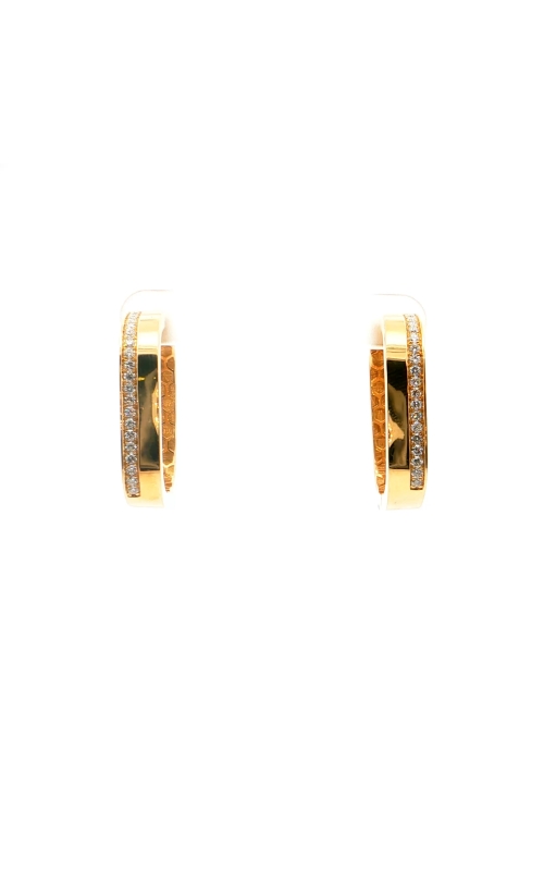 Yellow Gold and Diamond Square Hoops