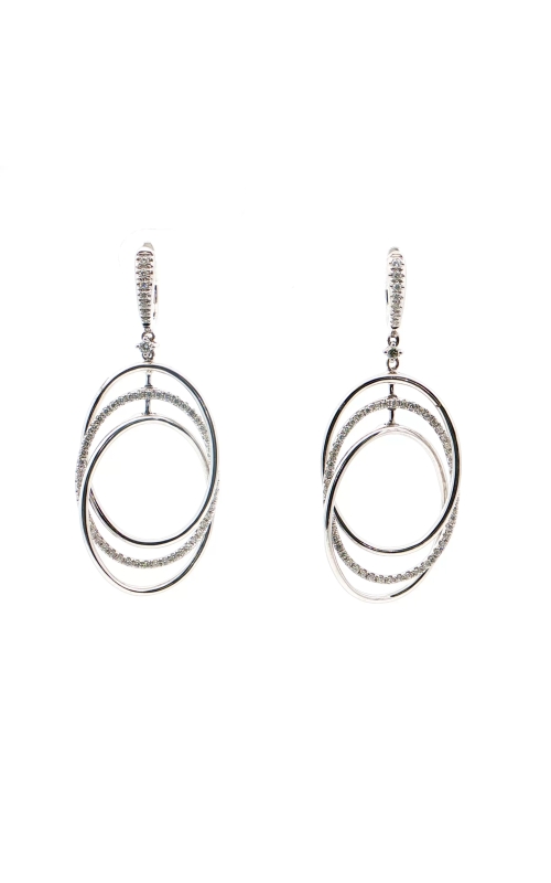 White Gold and Diamond Multi-Loop Drop Earrings