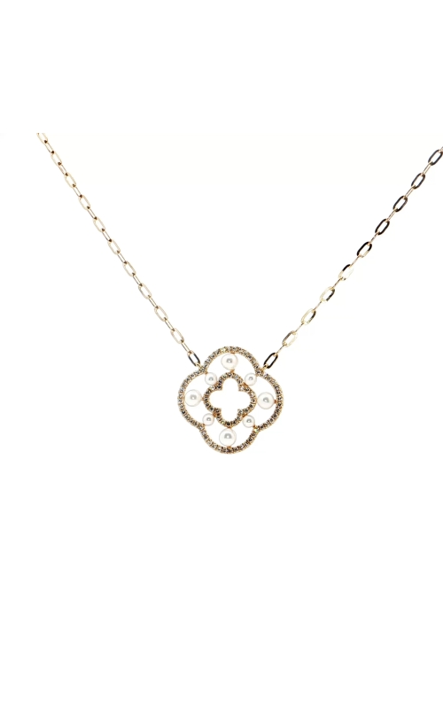 Pearl and Diamond Pendant Necklace