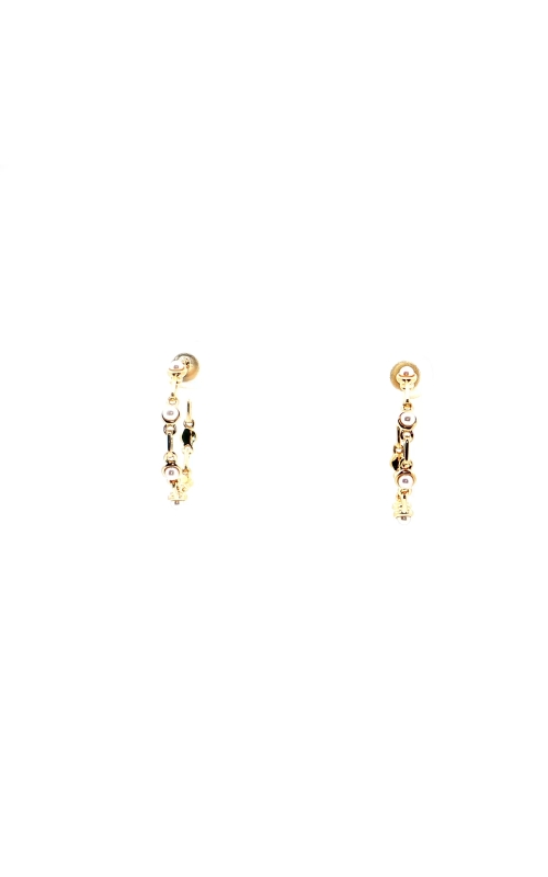 Yellow Gold Pearl Earrings