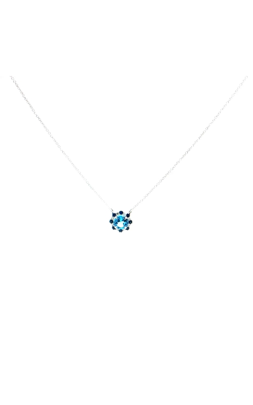 Blue Topaz Diamond Necklace
