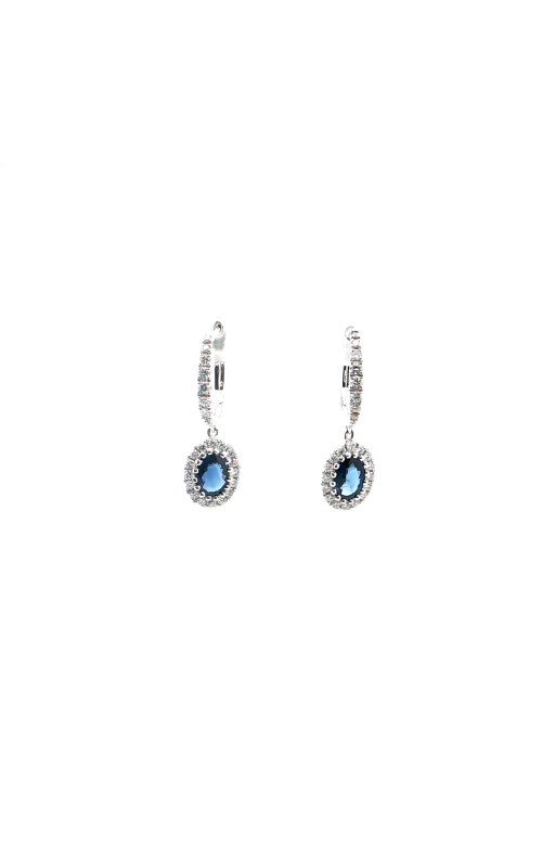 14 Karat White Gold Sapphire Earring
