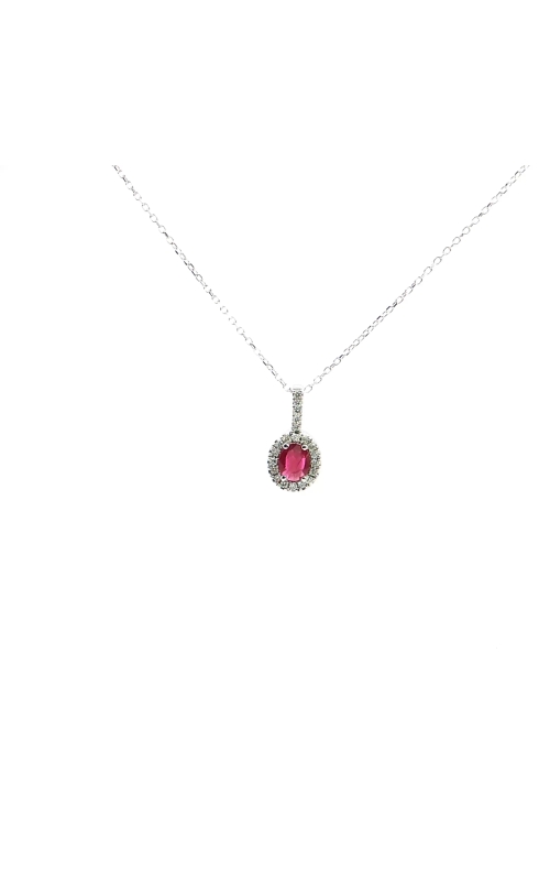 14 Karat White Gold Ruby Pendant