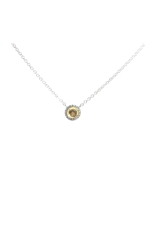 14 Karat White Gold Citrine Necklace