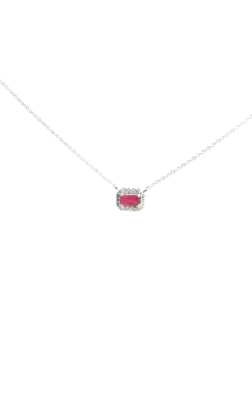 14 Karat White Gold Ruby Necklace