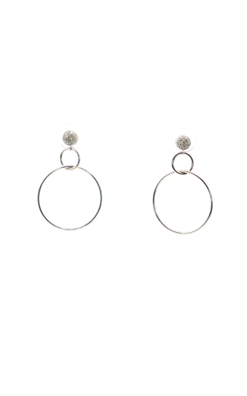 White Gold Circular Drop Earrings