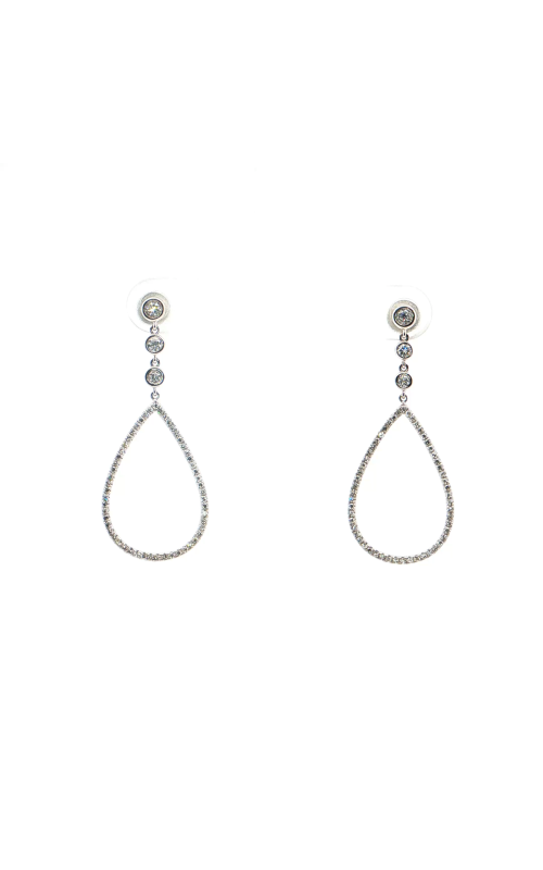 White Gold Teardrop Drop Earrings