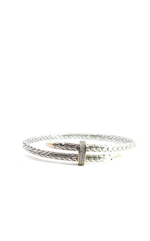 John Hardy Spear Flex Cuff, Gold, Sterling Silver, Diamonds