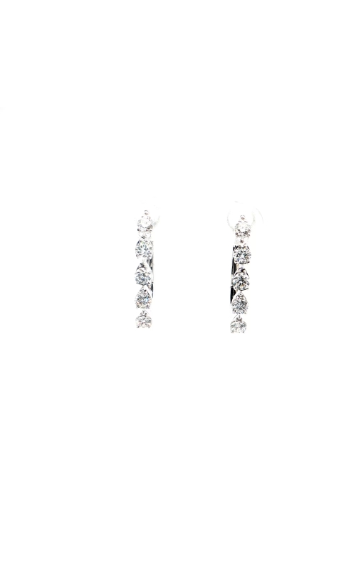Hoop Earrings in 18k White Gold with Diamonds
