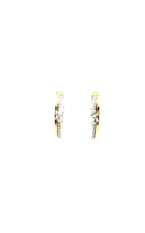 Hoop Earrings in 18k Yellow Gold with Diamonds