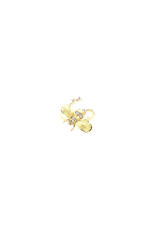 Bee Fashion Ring In 18k Yellow Gold With Diamonds