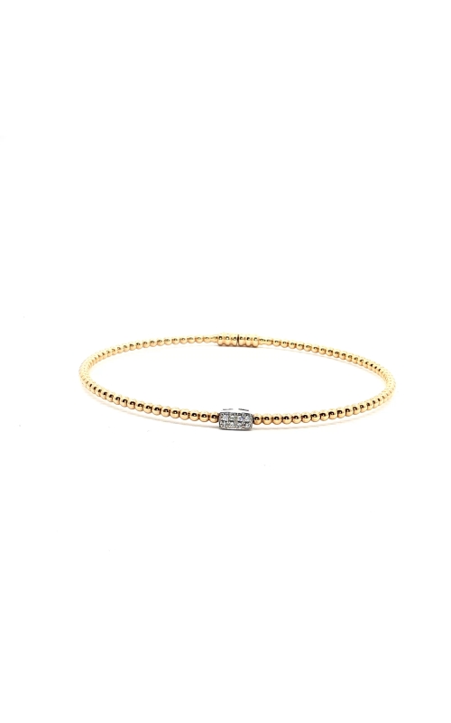 Beaded Bangle in 18k Yellow Gold with Diamonds