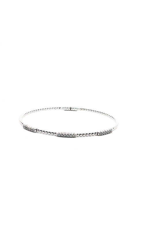 Beaded Bangle in 18k White Gold with Diamonds