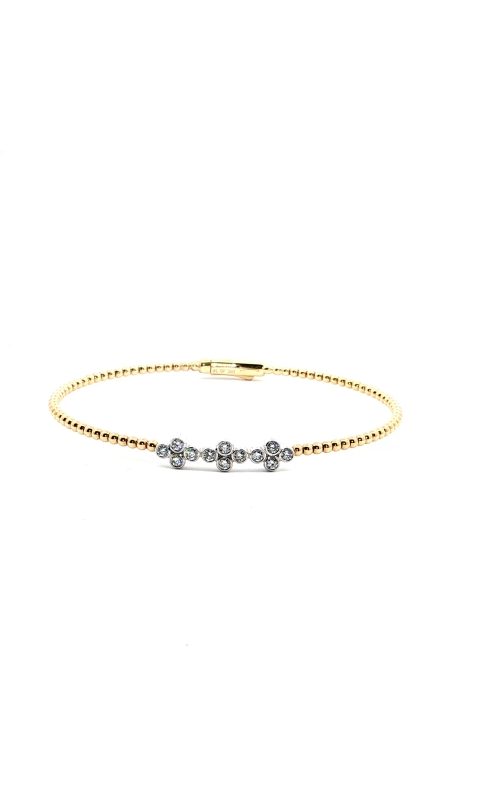 Beaded Bangle in 18k Gold with Diamonds