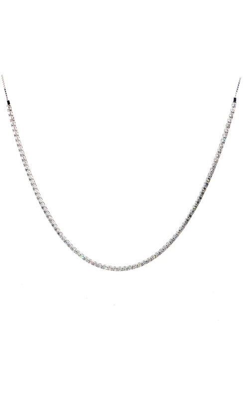 Adjustable Tennis Necklace in 18k White Gold with Diamonds