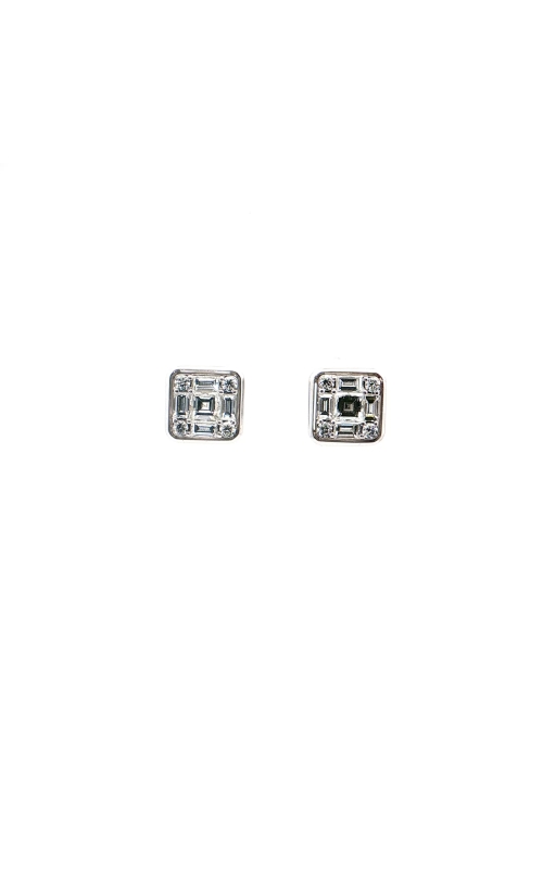 Stud Earrings in 18k White Gold with Diamonds