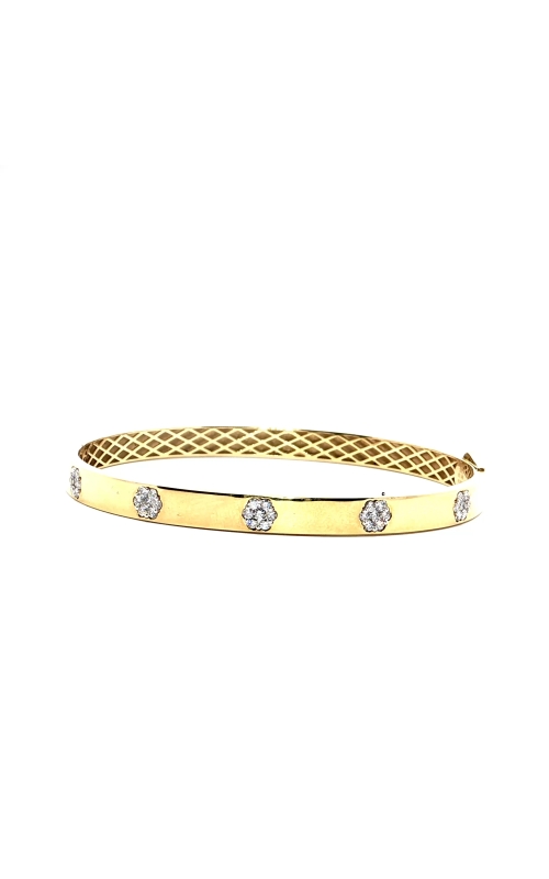 Diamond Yellow Gold Bangle Bracelet